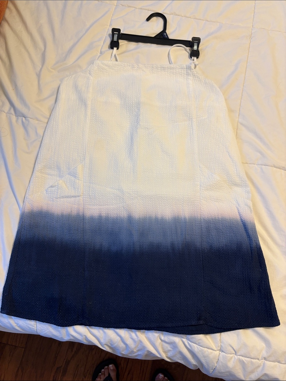 White to Navy Ombre summer dress